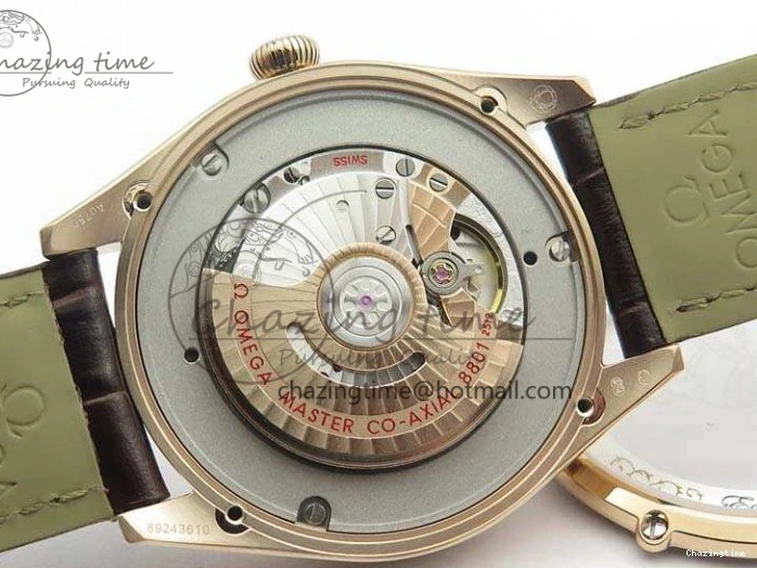 0509 Sophisticated Seamaster Edizione Venezia RG Best Edition Black Dial On Leather Strap A 8125
